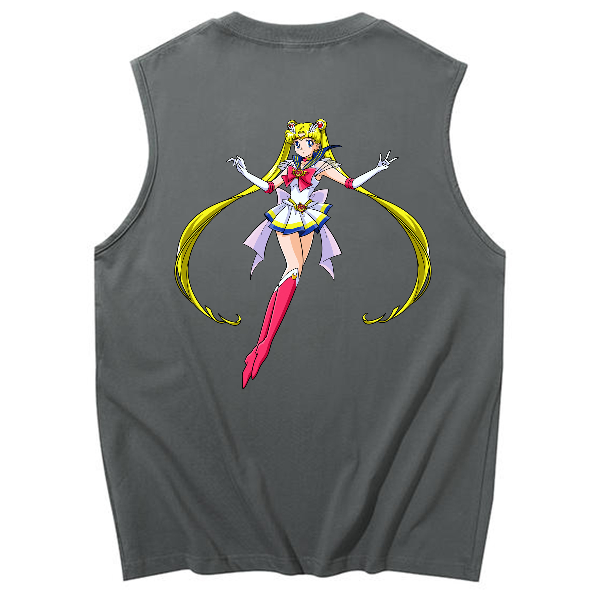 （画像用） 美少女戦士セーラームーン 月野 うさぎ つきの うさぎ Sailor Moon Tsukino Usagi コットン100％タンクトップ（背面プリント）